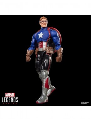 Figura do Capitão América Hasbro com escudo e carta.