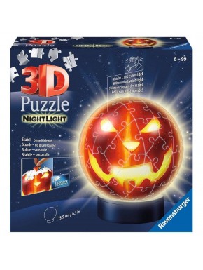 Puzzle 3D de calabaza de Halloween iluminada