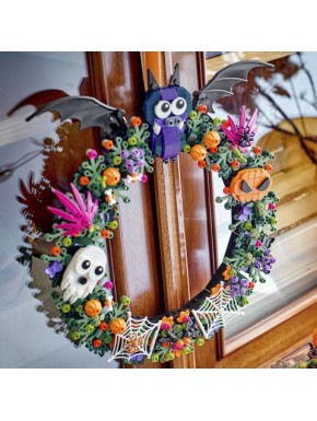 Couronne d'Halloween LEGO avec pièces décoratives