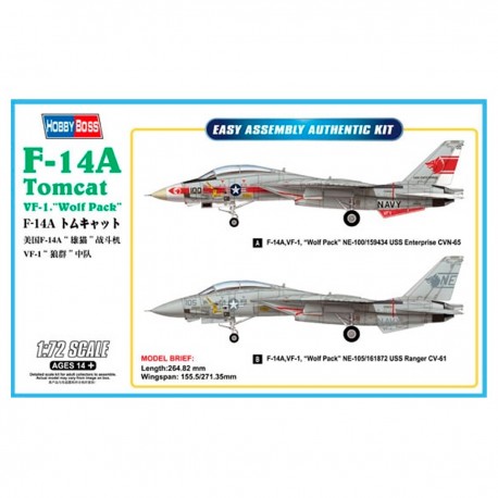 Maquete F-14A Tomcat VF-1 Wolf Pack Hobby Boss