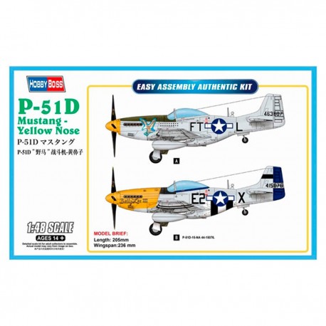 Maqueta P-51D Mustang de HobbyBoss con nariz amarilla