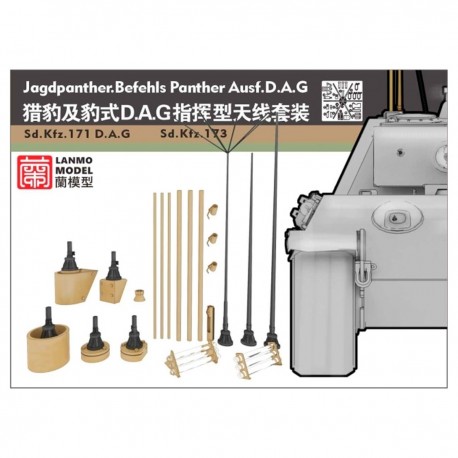 Kit de antena para Jagdpanther Befehls Panther Ausf.D.A.G. da LANMO Model