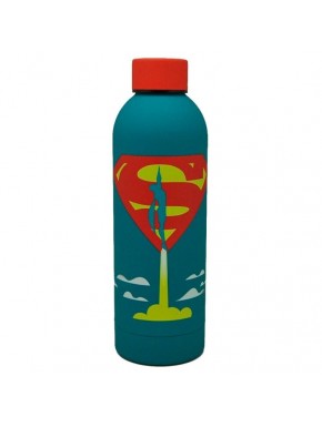 Garrafa azul Superman com logo vermelho DC Comics