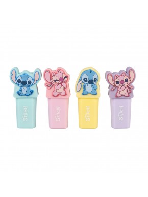 Conjunto de 4 marcadores com topper de silicone do Stitch