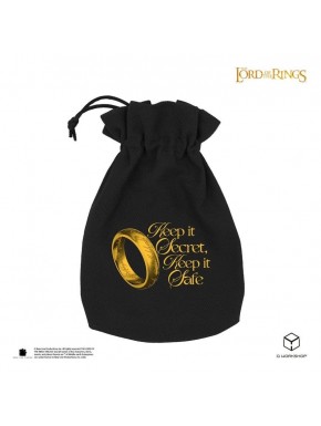 Sac à dés noir avec design de l'Anneau Unique