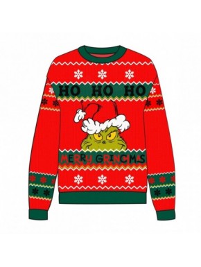 Suéter de Natal vermelho The Grinch com design festivo
