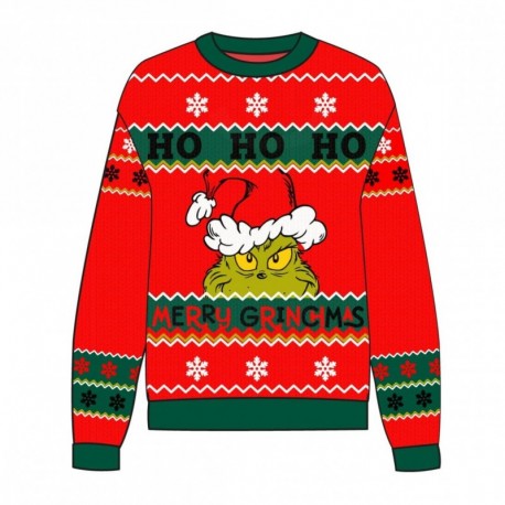 Jersey navideño rojo de The Grinch con diseño festivo