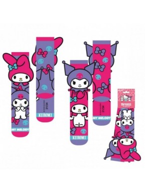 Calcetines coloridos de Hello Kitty y Kuromi para niños