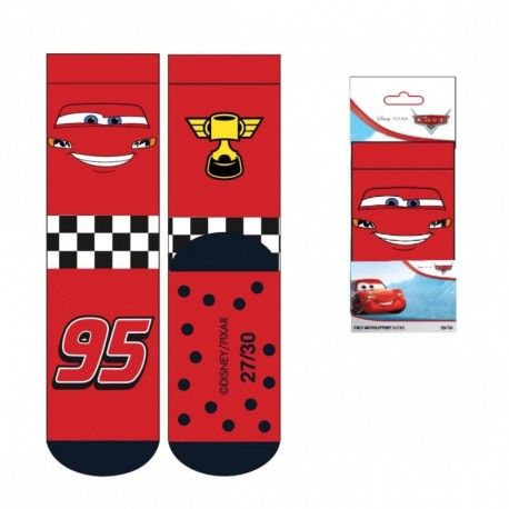 Calcetines antideslizantes Rayo McQueen en rojo