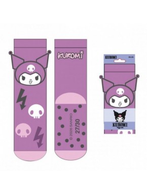 Calcetines púrpura antideslizantes Kuromi de Hello Kitty
