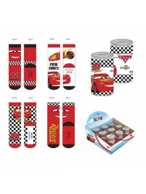 Pack de 4 calcetines Cars con Rayo McQueen en envase cilíndrico