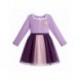 Robe Princess violette et rose avec détails en tulle