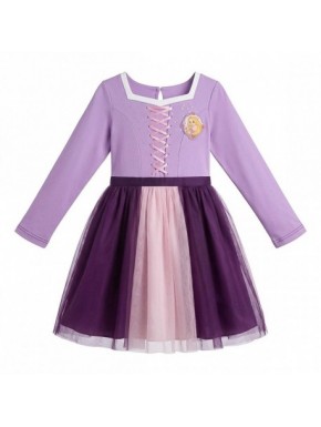 Vestido Princess morado y rosa con detalles de tul