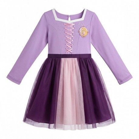 Robe Princess violette et rose avec détails en tulle
