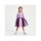 Vestido Princess roxo e rosa com detalhes em tule