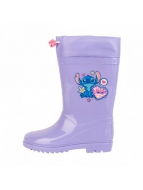 Botas de chuva violetas com design de Stitch