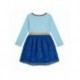 Vestido azul de Frozen con imagen de Anna y detalles dorados