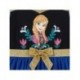 Vestido azul de Frozen con imagen de Anna y detalles dorados