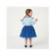 Vestido azul de Frozen con imagen de Anna y detalles dorados