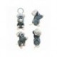 Porte-clés clip Disney Ratatouille en polyester gris