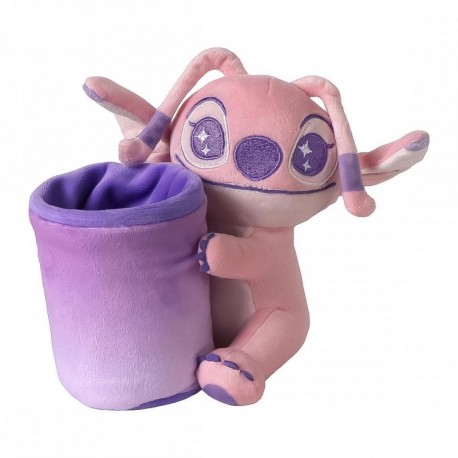 Porta-lápis de pelúcia rosa Angel de Stitch