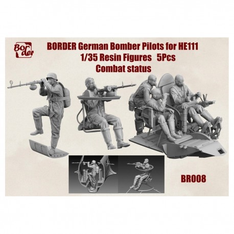 Set de figuras de pilotos alemanes He111 en resina