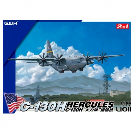 Kit de montagem em escala 1/144 do Lockheed C-130H Hercules USAF