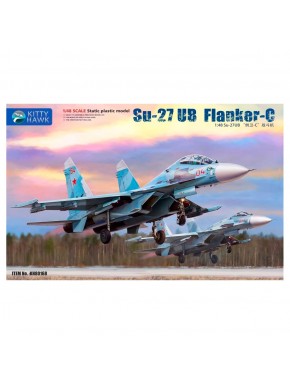 Kit de modelo em escala 1/48 Su-27UB Flanker-C da Kitty Hawk