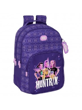 Sac à dos violet Kpop Demon Hunters avec personnages et compartiments