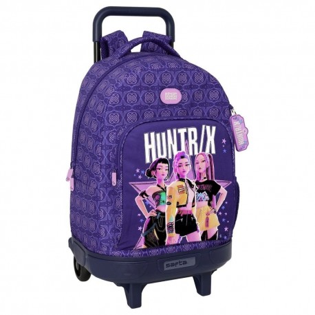 Trolley morado Kpop Demon Hunters con mochila extraíble