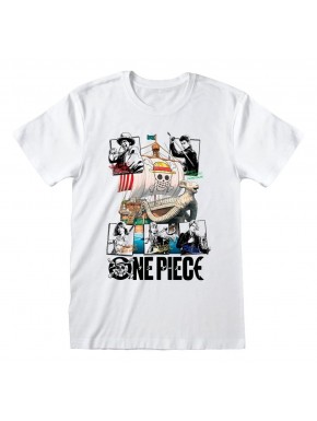 Camiseta branca One Piece com design do Merry Go