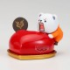 Figura de Bepo Paldolce de One Piece sobre bolo vermelho