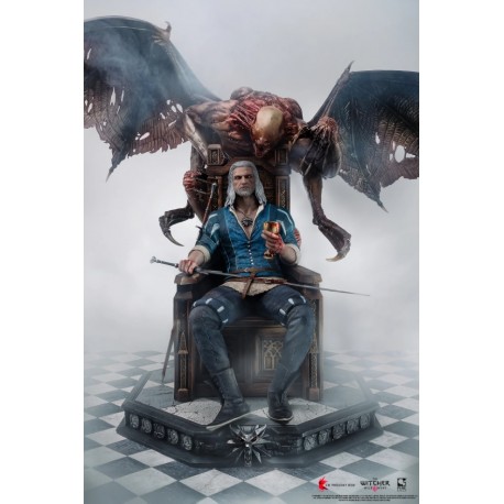 Estatua de Geralt con Dettlaff High Vampire de The Witcher
