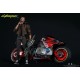 Figura Yaiba Kusanagi com moto de Cyberpunk 2077