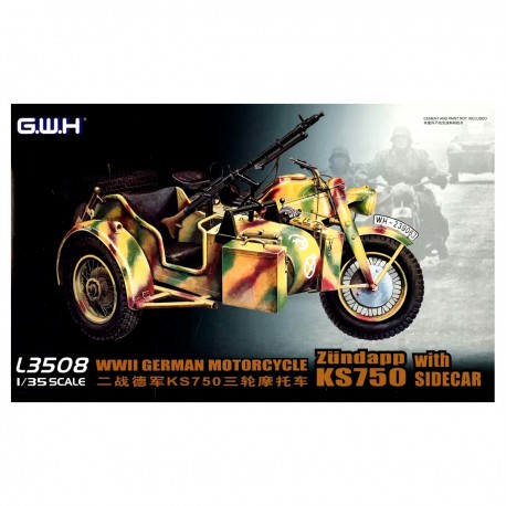 Moto Zündapp KS750 com sidecar em escala 1/35