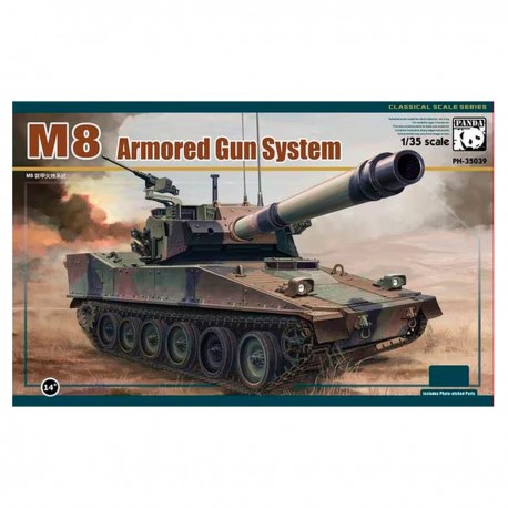 Caixa do M8 Armoured Gun System escala 1/35 da Panda Hobby