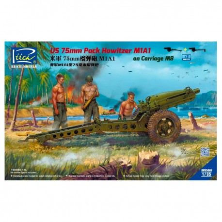 Maqueta de Howitzer M1A1 en Carro M8 a escala 1/35