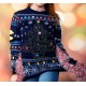 Sudadera navideña unisex de Pac-Man en azul con diseño de laberinto.