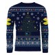 Sudadera navideña unisex de Pac-Man en azul con diseño de laberinto.