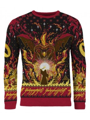 Sudadera navideña Balrog de El Señor de los Anillos, color rojo y negro