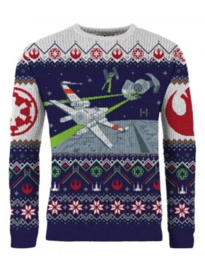 Sudadera navideña de Star Wars X-Wing y TIE Fighter