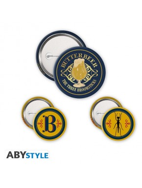 Pack de chapas de Harry Potter con diseño de Cerveza de Mantequilla