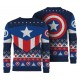 Suéter de Natal Capitão América com design tricotado