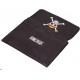 Portamanga One Piece com logo de caveira e chapéu de palha