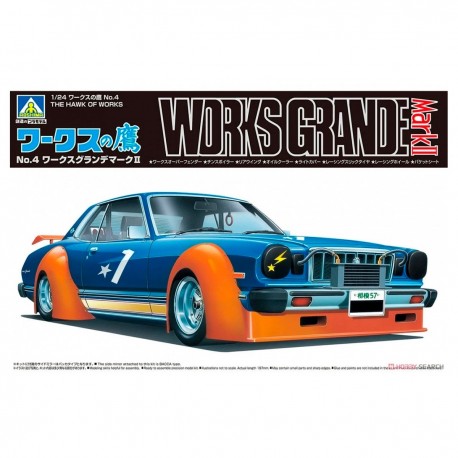 Modelo de carro 1/24 The Hawk of Works Grande Mark II Aoshima