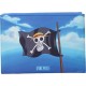 Porte-manga bleu de One Piece avec personnages sur le rabat