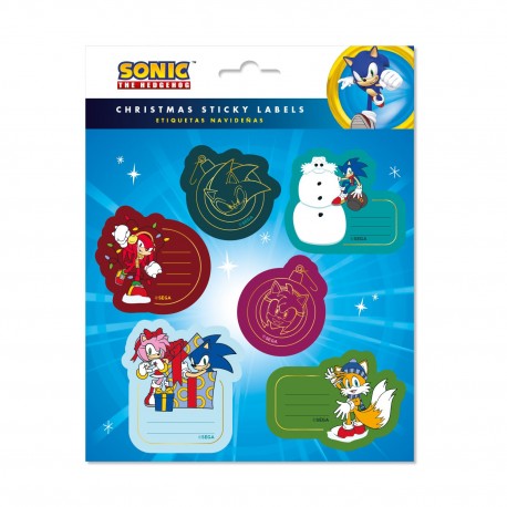 Etiquetas de Natal Sonic com acabamento metálico