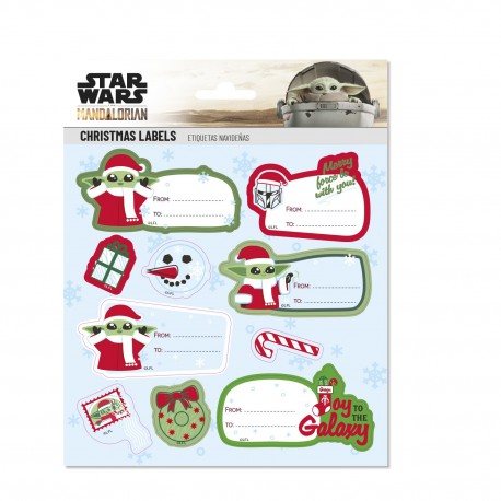 Etiquetas adesivas de Natal Star Wars com Grogu