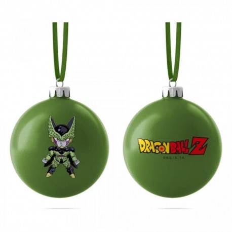 Bola de Navidad verde con Cell Chibi de Dragon Ball Z