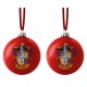 Bola de Natal vermelha com brasão de Gryffindor